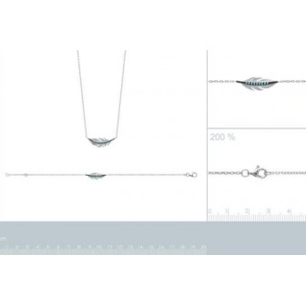 Collier argent rhodiée femme 925/000 et pierres synthétiques 87175545