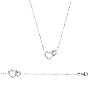 Collier argent rhodiée femme 925/000 oz micro serti 87168645