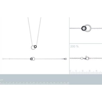 Collier argent rhodiée femme 925/000 oz micro serti 87158945