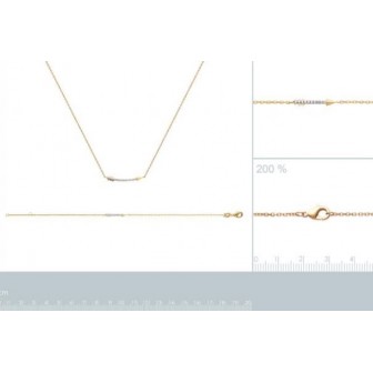 Collier femme plaqué-or 750/000 3 microns bicolore oz 97171945