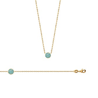 Collier femme plaqué-or 750/000 3 microns et pierres synthétiques 97175445