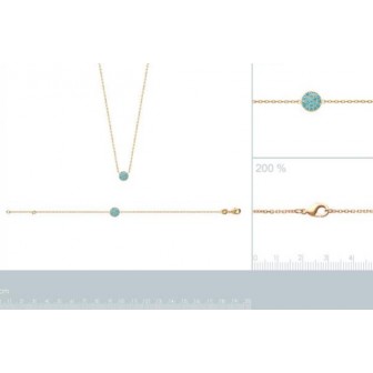Collier femme plaqué-or 750/000 3 microns et pierres synthétiques 97175445