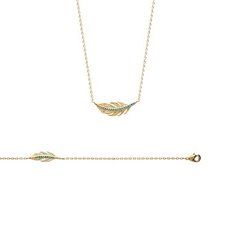 Collier femme plaqué-or 750/000 3 microns et pierres synthétiques 971KJH45