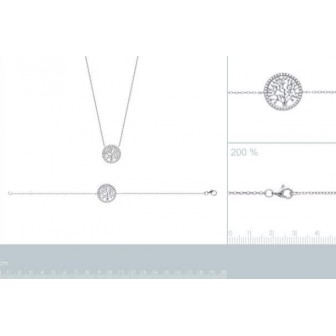 Collier argent rhodiée femme 925/000 oz micro serti 87172645