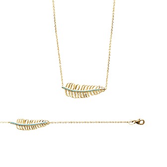 Collier femme plaqué-or 750/000 3 microns et pierres synthétiques 971KJH45