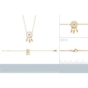 Collier femme plaqué-or 750/000 3 microns et pierres synthétiques 97175745