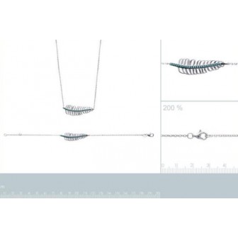 Collier femme argent rhodiée 925/000 et pierres synthétiques 87178845