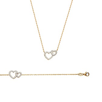 Collier femme plaqué-or 750/000 3 microns bicolore oz micro serti 97168645