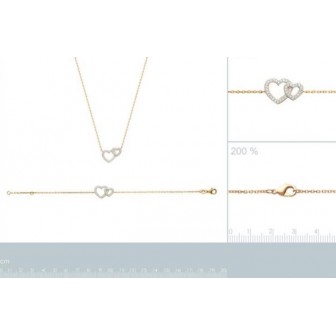 Collier femme plaqué-or 750/000 3 microns bicolore oz micro serti 97168645