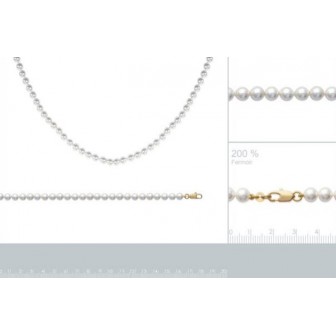 Collier femme plaqué-or 750/000 3 microns imitation perles Majorque 4516140