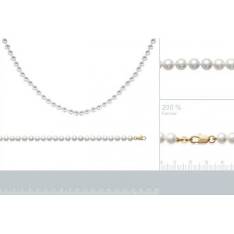 Collier femme plaqué-or 750/000 3 microns et imitation perles Majorque 4517150