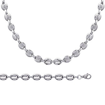 Chaîne femme collier acier 316 L maille marine 19095750