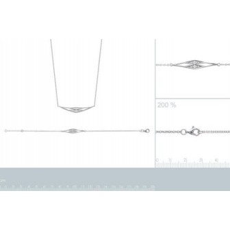 Collier femme argent rhodiée 925/000 87191345