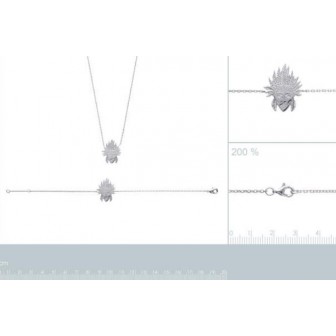 Collier femme argent rhodiée 925/000 72140445