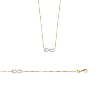 Collier femme plaqué-or 750/000 3 microns bicolore oz 971HJK45