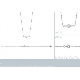 Collier femme argent rhodiée 925/000 oz pierres synthétiques 87187145