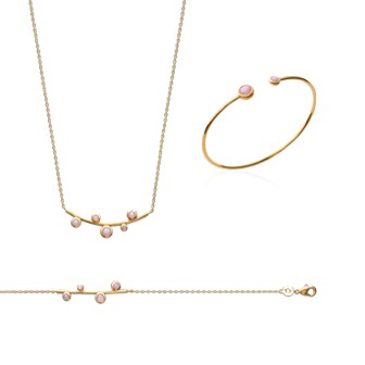 Collier femme plaqué-or 750/000 3 microns pierres synthétiques 97188045