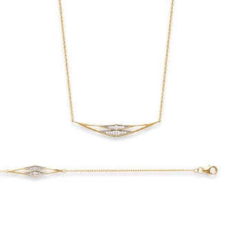Collier femme plaqué-or 750/000 3 microns bicolore oz 971HJK45