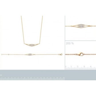 Collier femme plaqué-or 750/000 3 microns bicolore oz 97191345