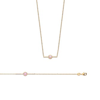 Collier femme plaqué-or 750/000 3 microns oz pierres synthétiques 97187145