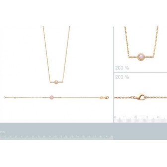 Collier femme plaqué-or 750/000 3 microns oz pierres synthétiques 97187145