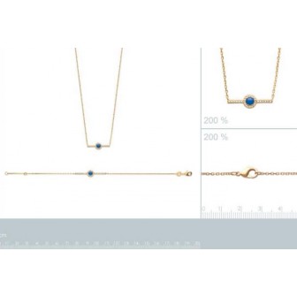 Collier femme plaqué-or 750/000 3 microns oz pierres synthétiques 97187645