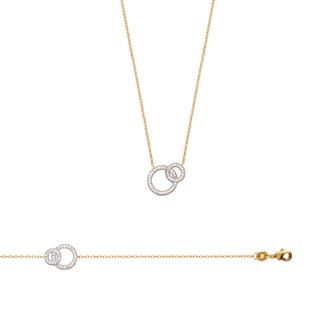 Collier femme plaqué-or 750/000 3 microns oz micro serti 97151245