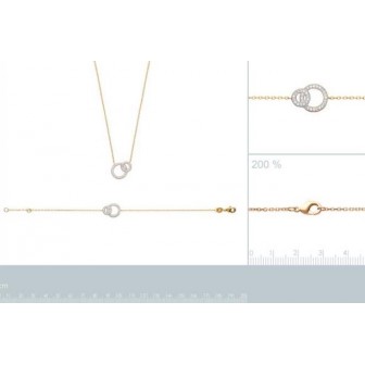 Collier femme plaqué-or 750/000 3 microns oz micro serti 97151245