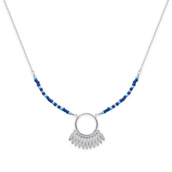 Collier femme argent rhodiée 925/000 pierres synthétiques 8JKL99