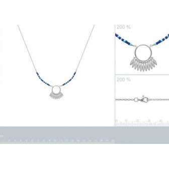 Collier femme argent rhodiée 925/000 pierres synthétiques 871999
