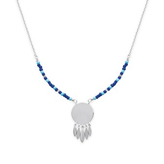 Collier femme argent rhodiée 925/000 pierres synthétiques 873006