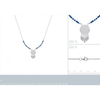 Collier femme argent rhodiée 925/000 pierres synthétiques 873006