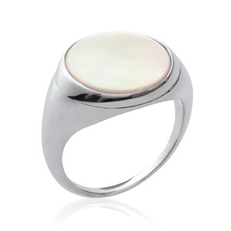 Bague femme argent rhodiée 925/000 nacre 1269804