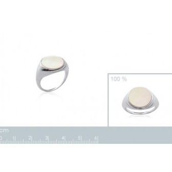 Bague femme argent rhodiée 925/000 nacre 1269804