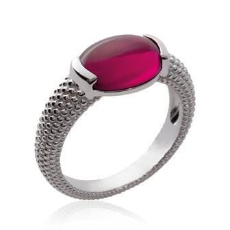 Bague femme argent rhodiée 925/000 pierre synthétique 1CFT920