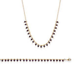 Collier femme plaqué-or 750/000 3 microns cristal 29093042