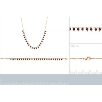 Collier femme plaqué-or 750/000 3 microns cristal 29093042