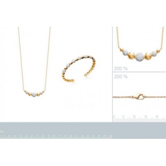 Collier femme plaqué-or 750/000 3 microns bicolore oz 97197445