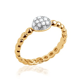 Bague femme plaqué-or 750/000 5 microns bicolore oz 2268611