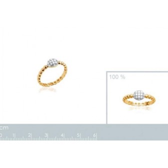 Bague femme plaqué-or 750/000 5 microns bicolore oz 2268611