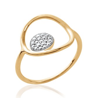 Bague plaqué-or 750/000 5 microns oz bicolore 2CFT311