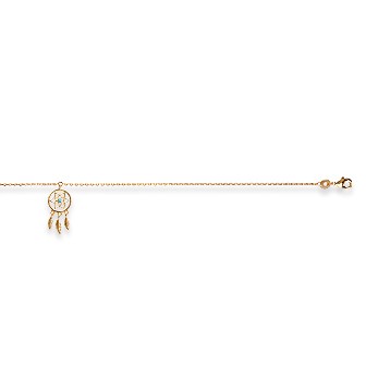 Chaîne cheville plaqué-or 750/000 3 microns pierres synthétiques 973016