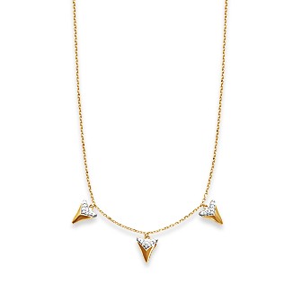 Collier femme plaqué-or 750/000 3 microns bicolore oz 97300745