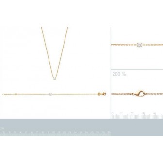 Collier femme plaqué-or 750/000 3 microns oz 97300445