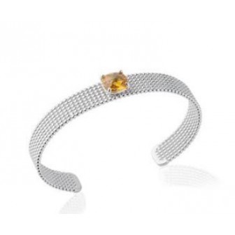 Jonc femme argent rhodiée pierre synthétique CFT038