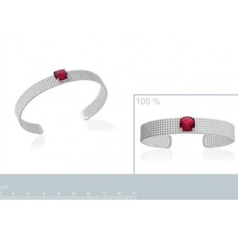 Jonc femme argent rhodié 925/000 pierre synthétique 873036