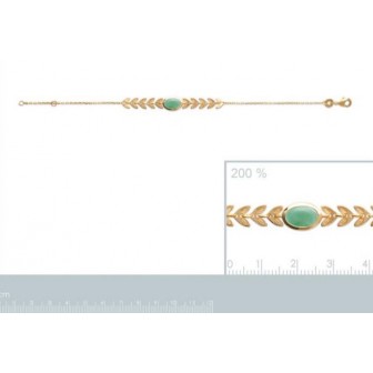 Bracelet plaqué-or 750/000 3 microns Aventurine 973033