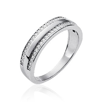 Bague argent rhodié 925/000 oz 1CFT310