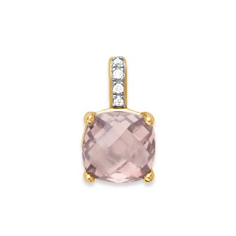 Pendentif plaqué-or 750/000 3 microns bicolore oz pierre synthétique 2766080