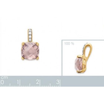 Pendentif plaqué-or 750/000 3 microns bicolore oz pierre synthétique 2766080